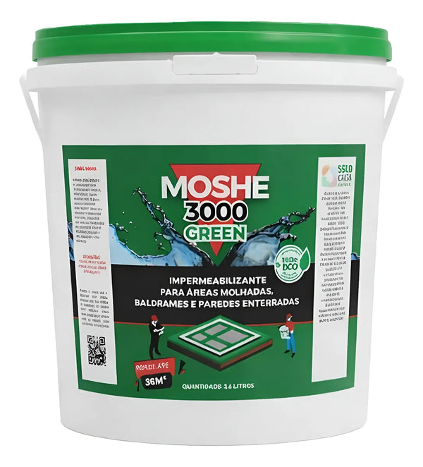 Impermeabilizante MOSHE 3000 GREEN para Áreas Molhadas Monocomponente